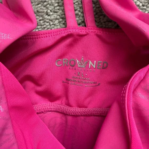 Crowned Athletics Vibrant Pink Sports Bra - Picture 2 of 3